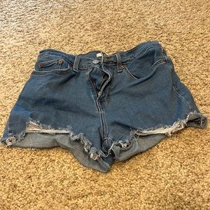 Levi’s Light Blue High Waisted Jean Shorts